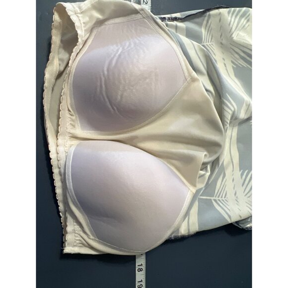 Lands End Tankini Swim Top Size 10 Blue White Palm Print Beach Vacation Resort - Picture 10 of 11